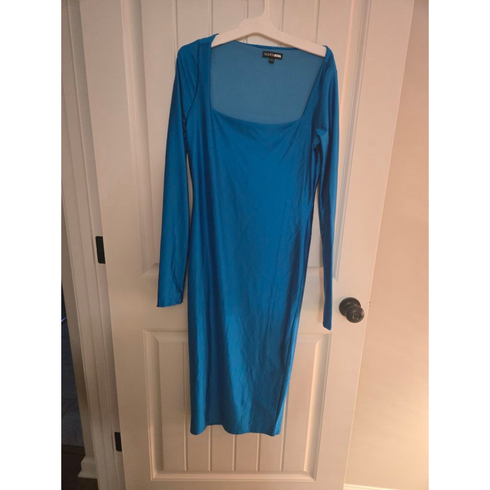 Women's FASHIONNOVA Blue Long Sleeve Dress L Never Worn